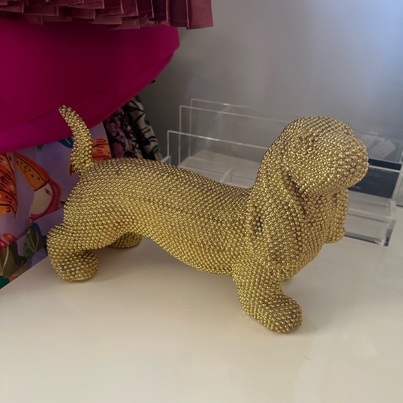 Other - Gold Stud Dachshund Dog Statue Figurine